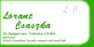 lorant csaszka business card