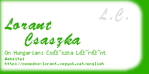 lorant csaszka business card